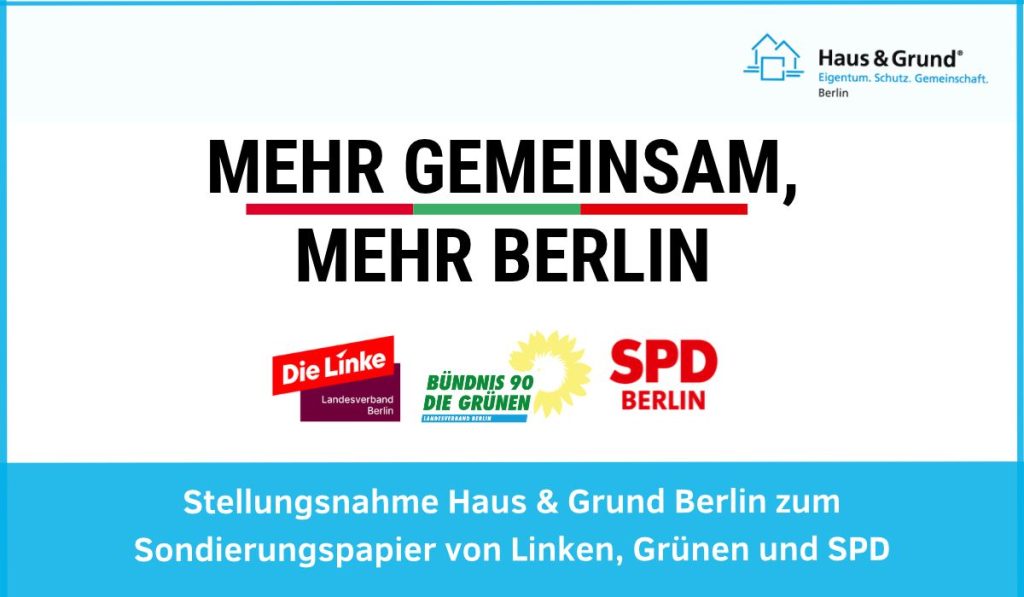 Titelblatt des Sondierungspapiers von Linken, Grünen und SPD, Berlin, 2026