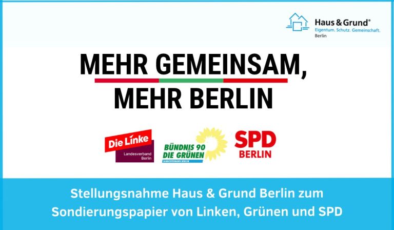 Titelblatt des Sondierungspapiers von Linken, Grünen und SPD, Berlin, 2026